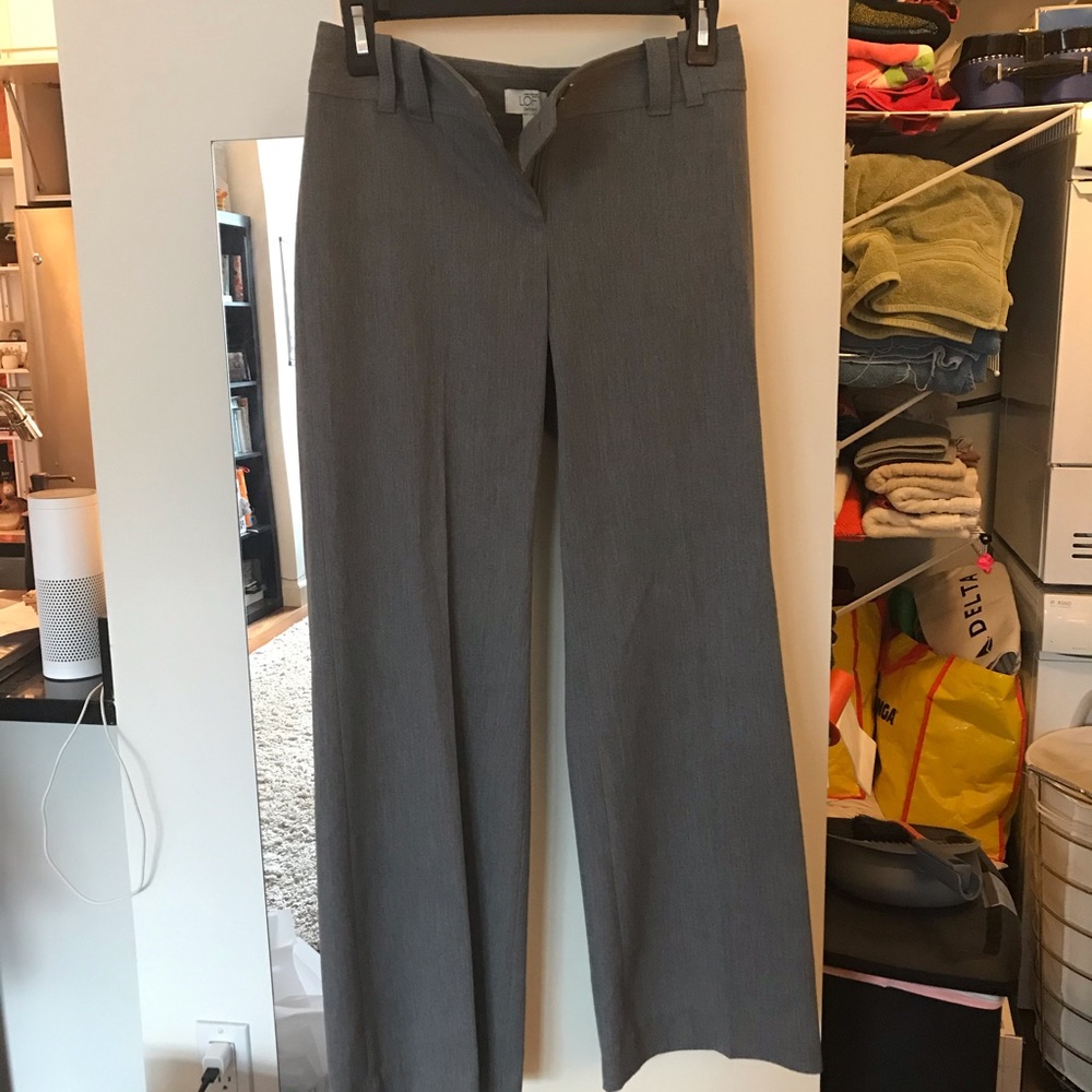 Gray work trousers